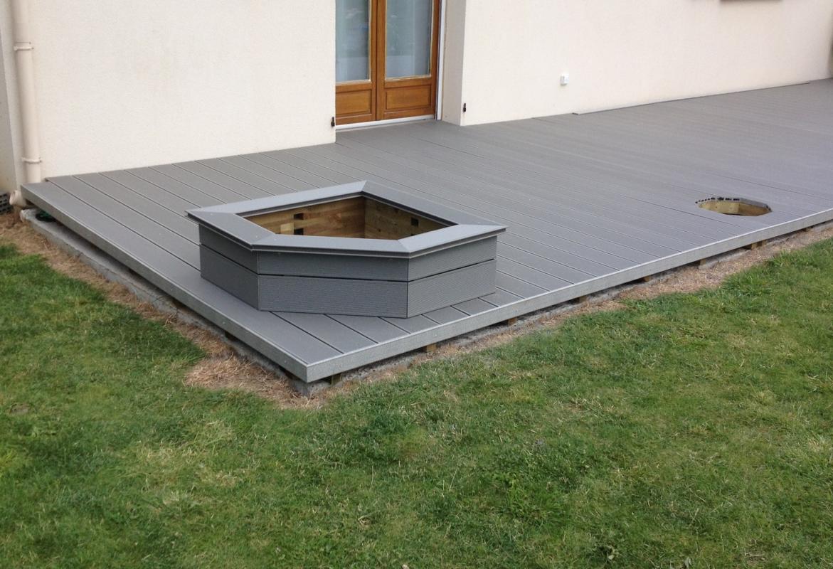 Terrasse composite UPM gris clair